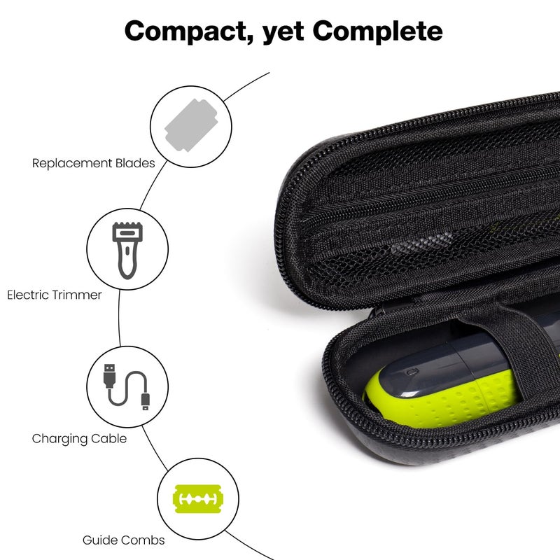 Nincha Compact Travel Trimmer Case for Philips Hybrid Electric Trimmer and Shaver, Face + Body Groomer QP2724/90, QP2834/70, QP1924/70, QP6531/70, QP4631/90, Hard Carrying Case, Black - Image 4
